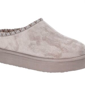 Pawz Women's Hazel Platform Clog Slippers with Faux Fur Lining size 7